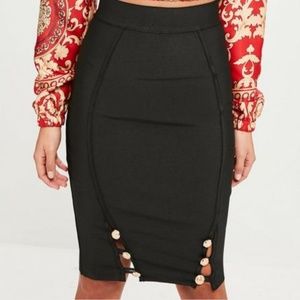 Bandage military midi skirt